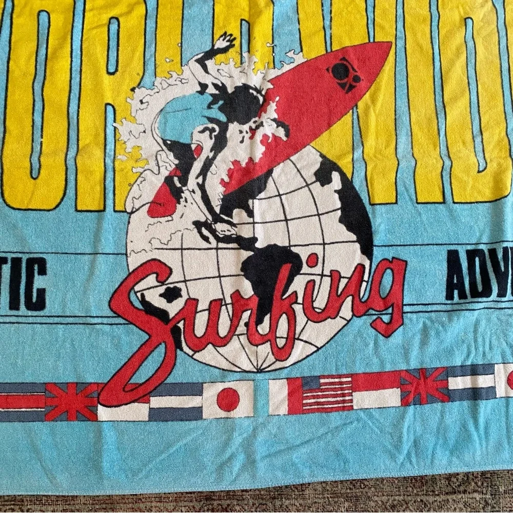 Vintage OP Ocean Pacific Oversized Beach Towel World Surfing